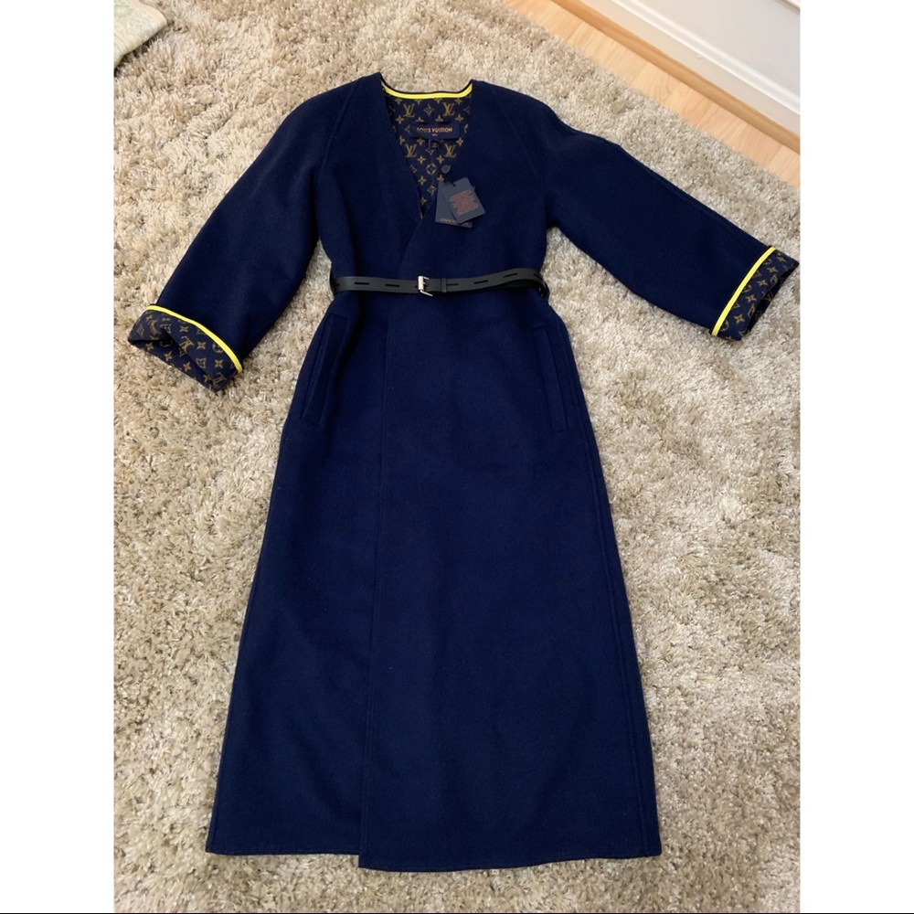Louis Vuitton Long Wrap Coat with Belt